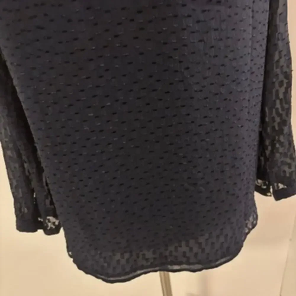 J.Crew Black Eyelet Blouse Silk Viscose Size 6